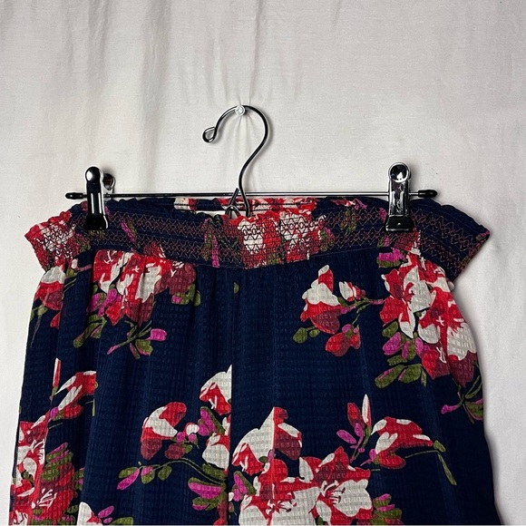 Anthropologie Elevenses | Navy Fire Lily Sheer Wide Leg Pull On Pants, Medium - Picture 6 of 11